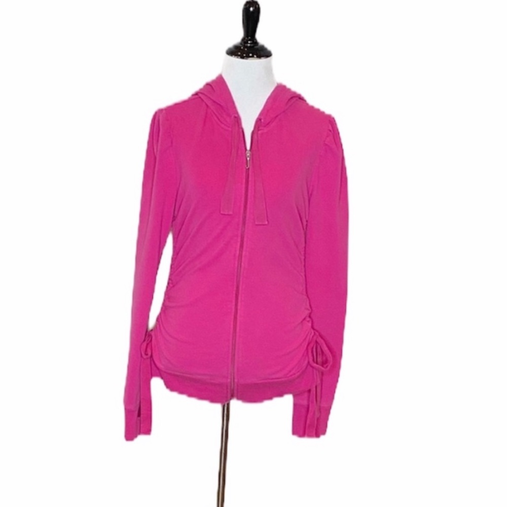 Juicy Couture Hot Pink Puffed shoulder Hoodie Size Small